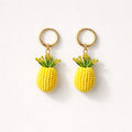 Orecchini cerchi acciaio ananas perline