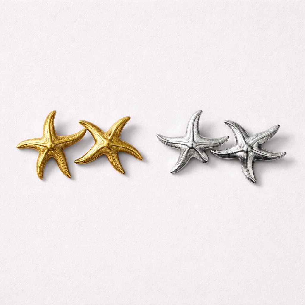 Orecchini clip stelle marine satinate
