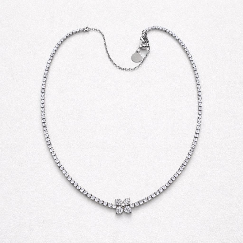 Collana tennis regolabile fiore