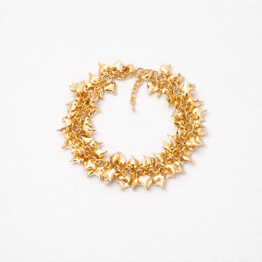 Bracciale regolabile acciaio cuoricini sonanti