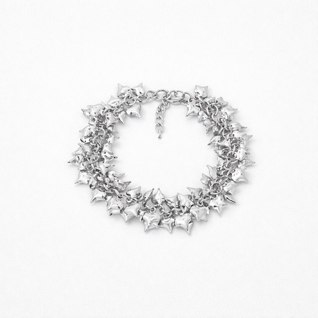 Bracciale regolabile acciaio cuoricini sonanti