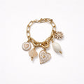 Bracciale regolabile acciaio cuore vetro