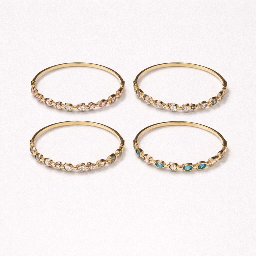 Bracciale rigido carrè strass