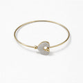 Bracciale rigido cuore strass