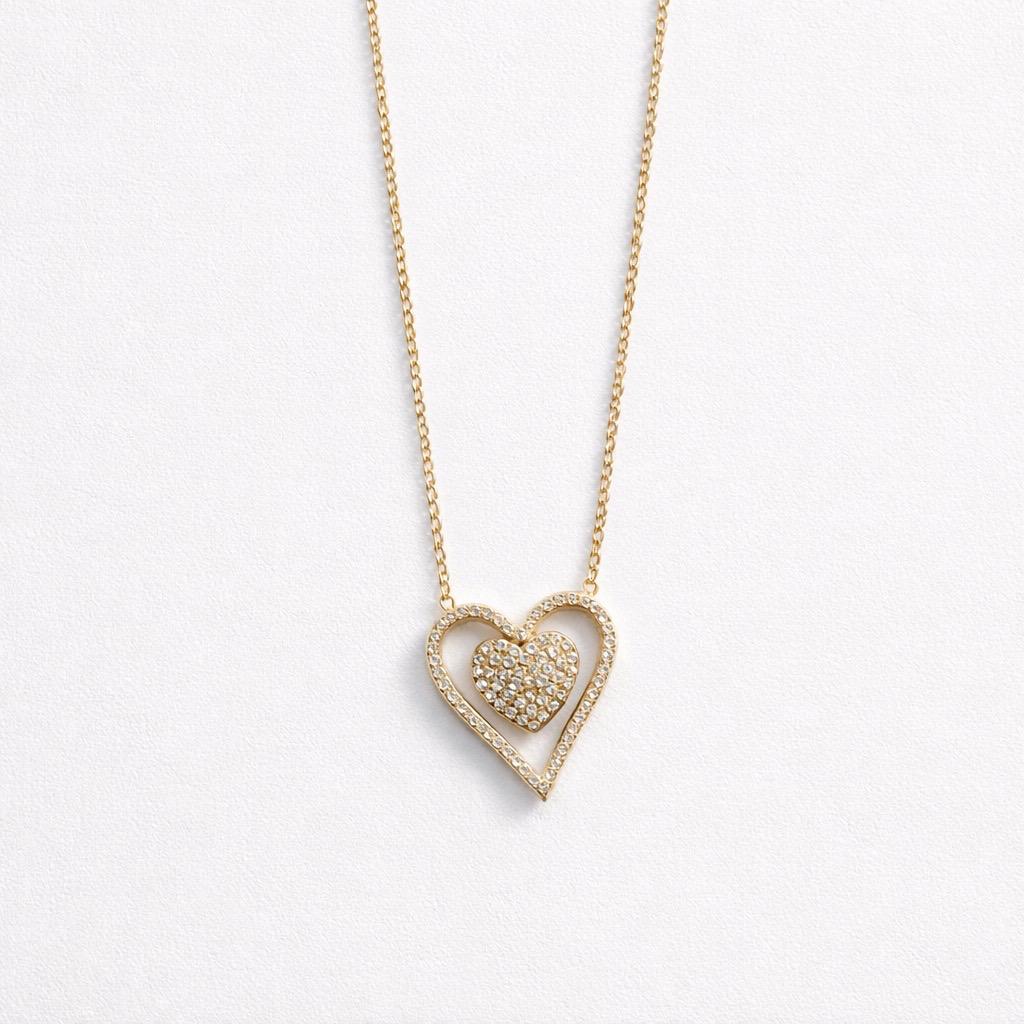 Collana regolabile acciaio cuori