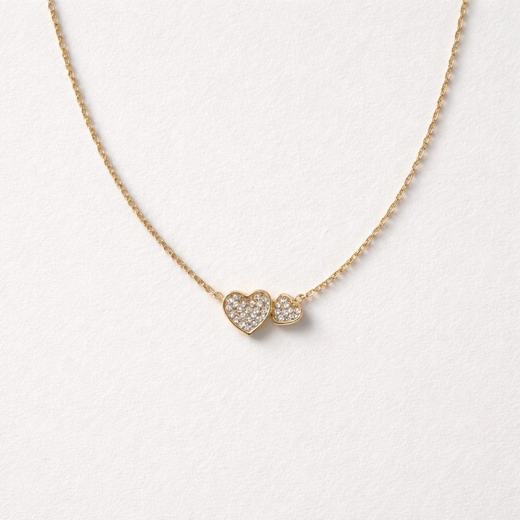 Collana regolabile acciaio doppio cuoricino