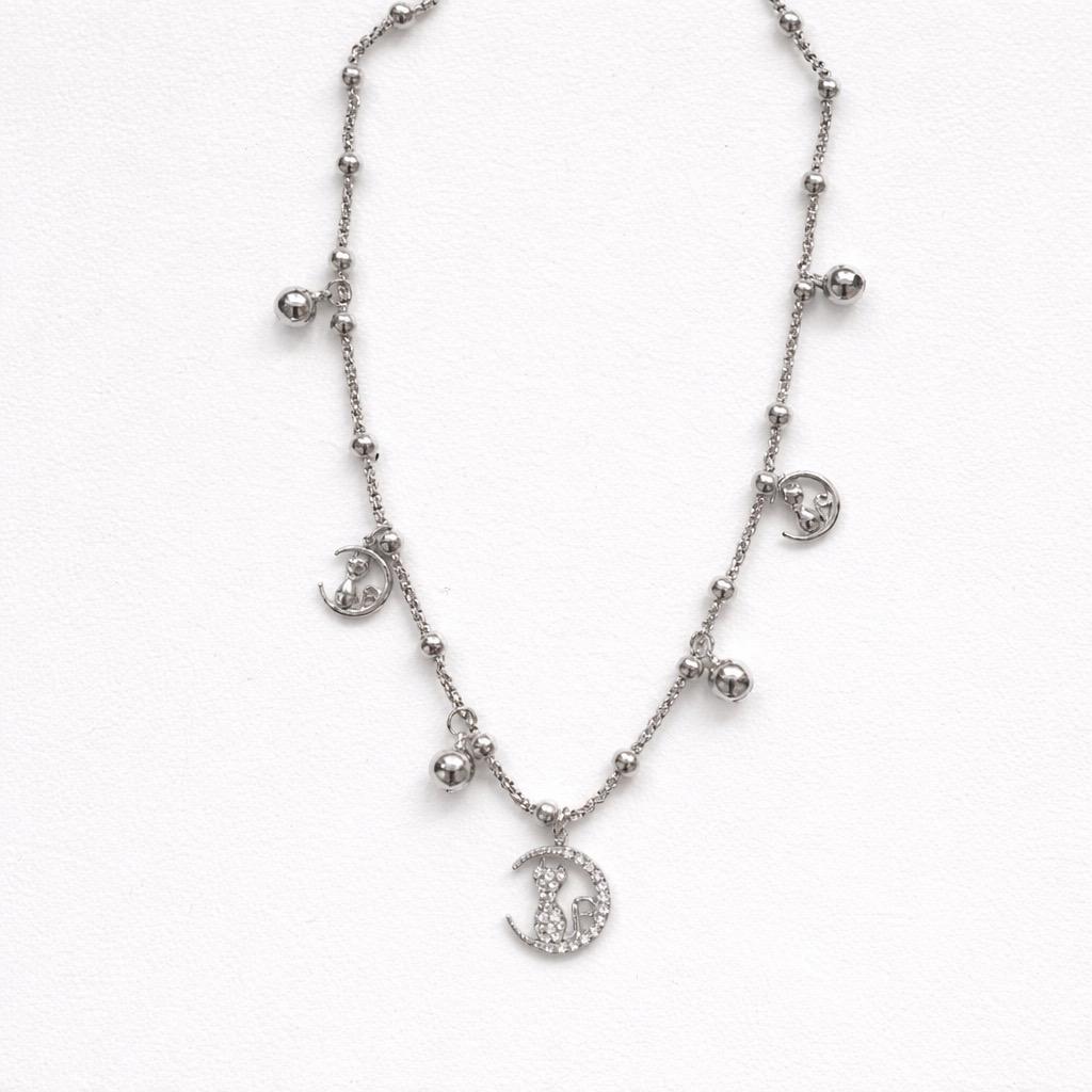 Collana regolabile acciaio gattino