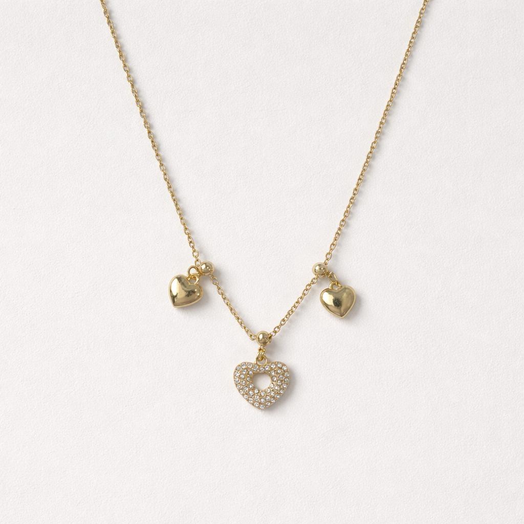 Collana regolabile acciaio cuore brillantato