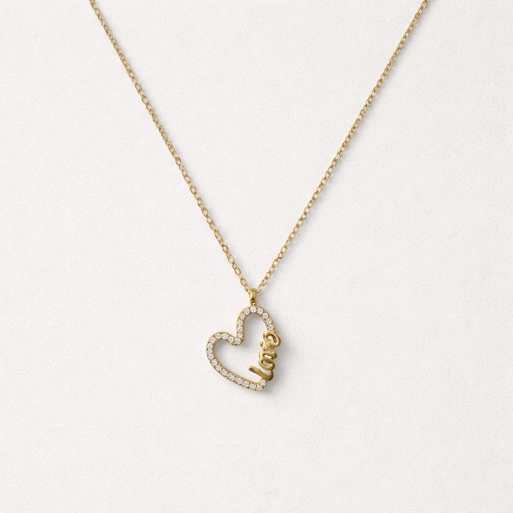 Collana regolabile acciaio cuore love
