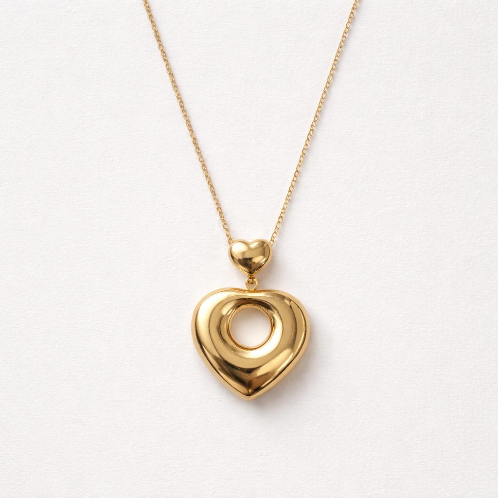 Collana regolabile acciaio cuore