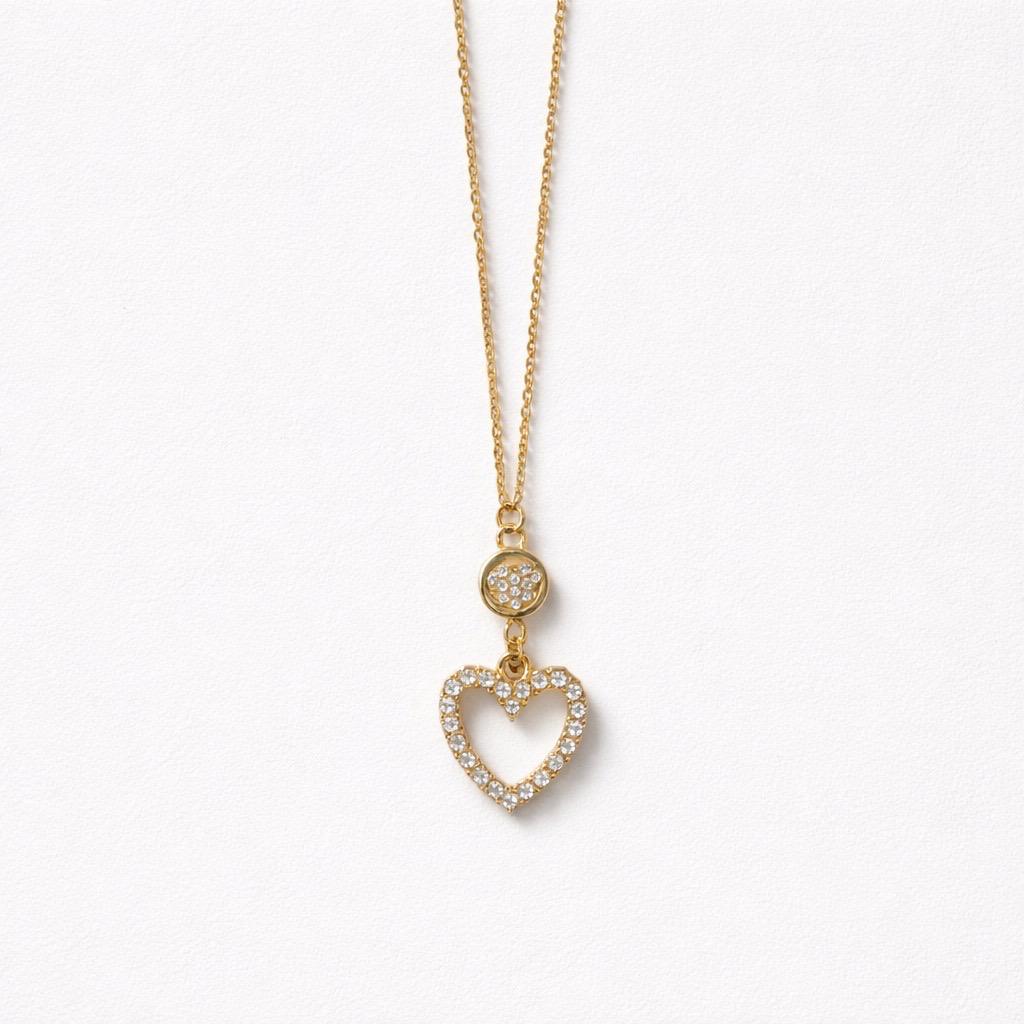 Collana regolabile acciaio cuore pendente