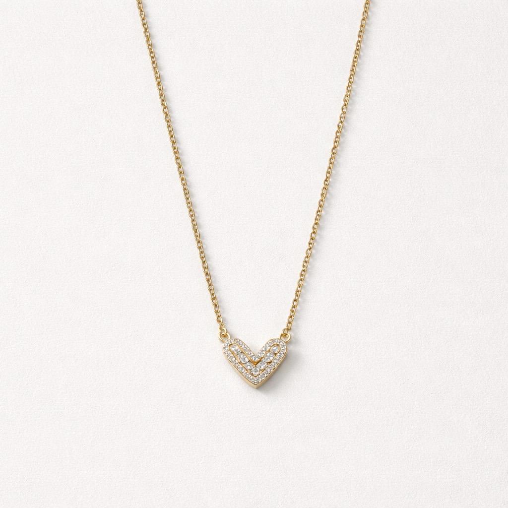 Collana regolabile acciaio cuore strass