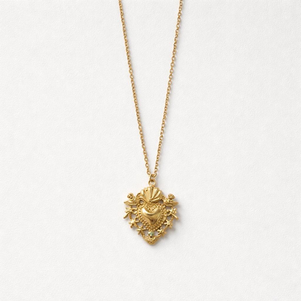 Collana regolabile acciaio cuore sacro