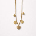 Collana regolabile acciaio cuore charms