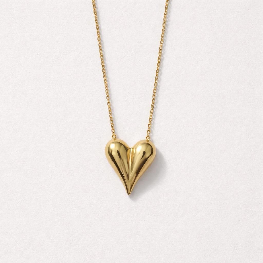 Collana regolabile acciaio cuore bold