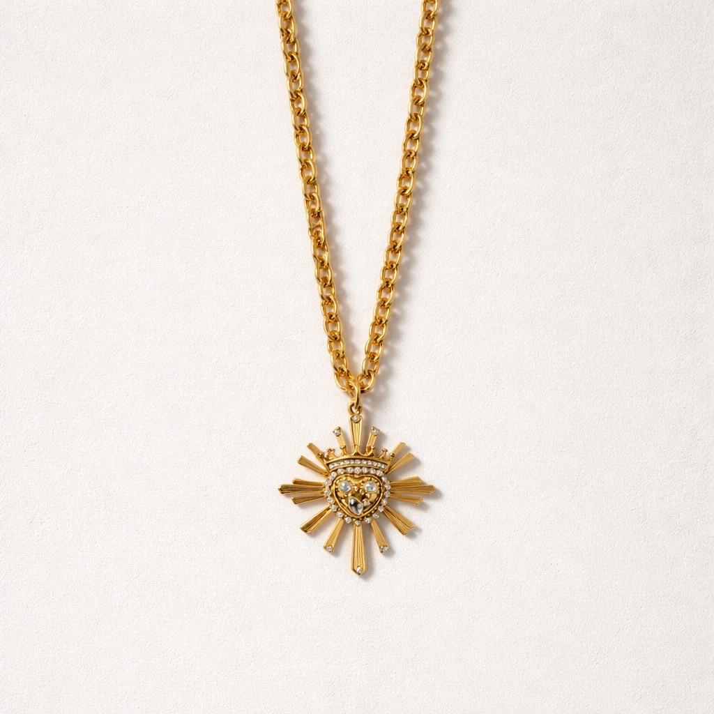 Collana regolabile acciaio cuore sacro