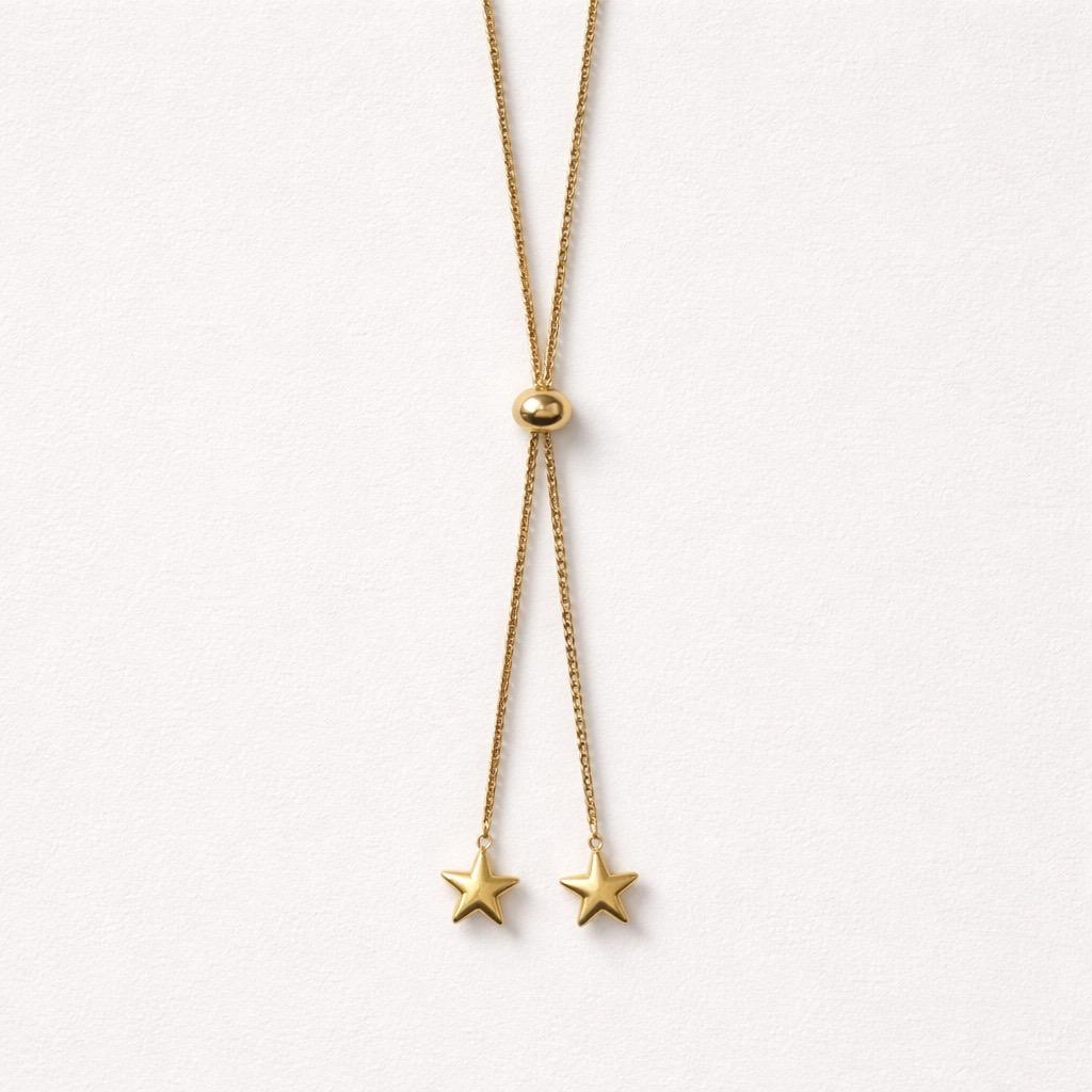 Collana regolabile stelle acciaio