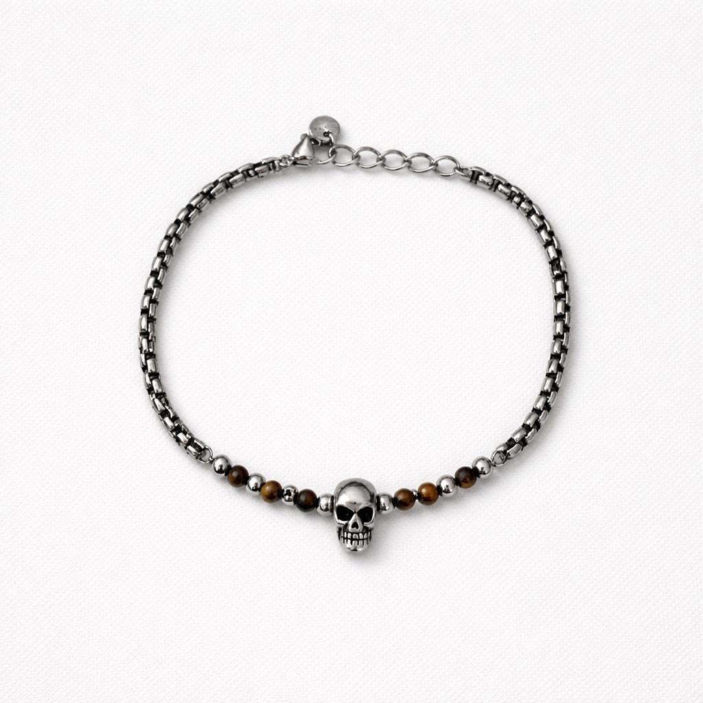 Uomo bracciale acciaio teschio