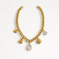 Collana regolabile acciaio zircone