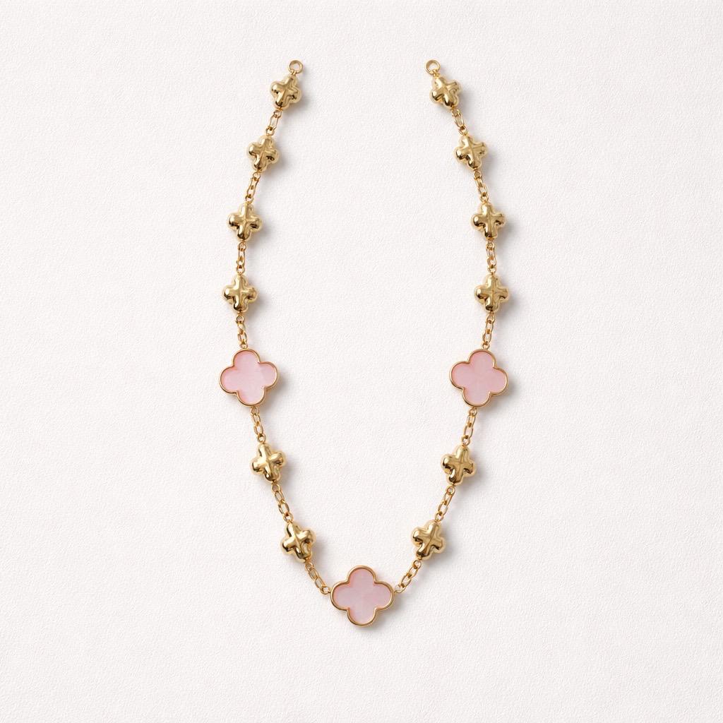 Collana regolabile fiori vetro
