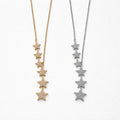 Collana regolabile acciaio stelle strass
