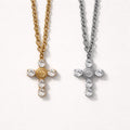 Collana regolabile acciaio croce