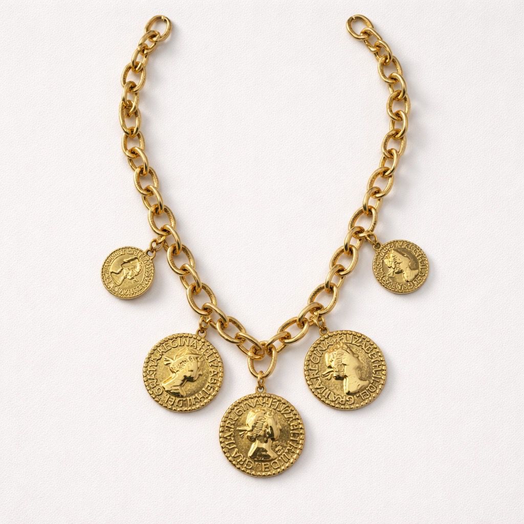 Collana regolabile acciaio monete
