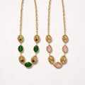 Collana regolabile acciaio chicchi bold e pietre