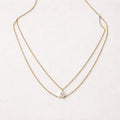 Collana regolabile acciaio zircone goccia