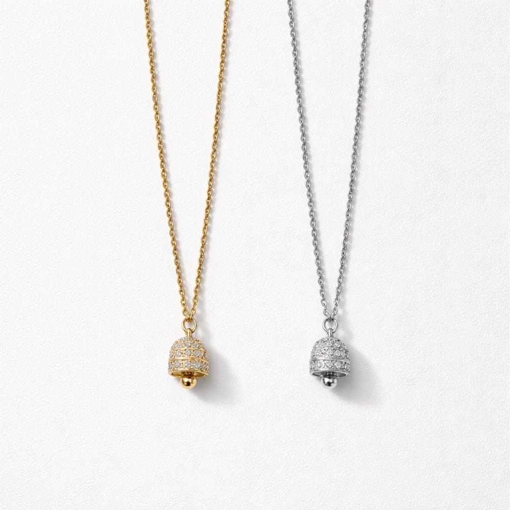 Collana regolabile acciaio campanellina