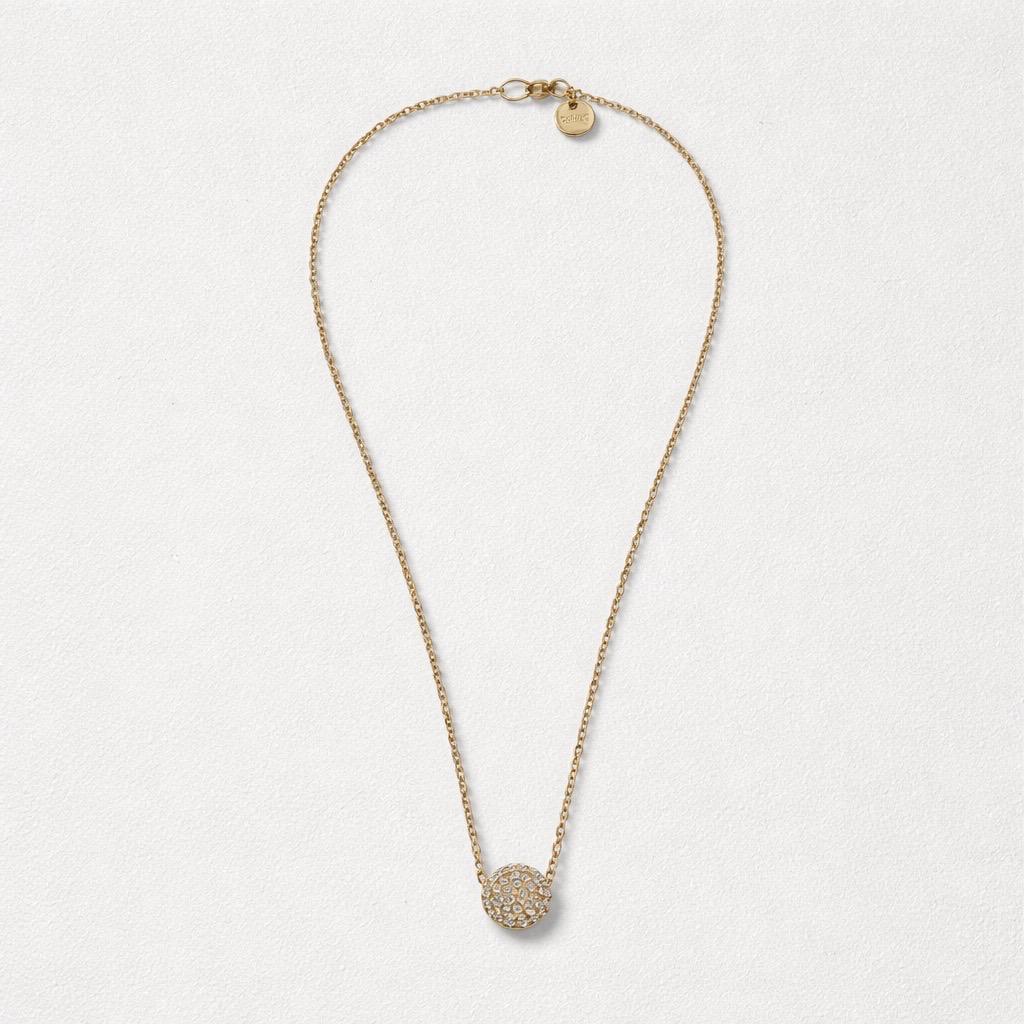 Collana regolabile acciaio pallina strass