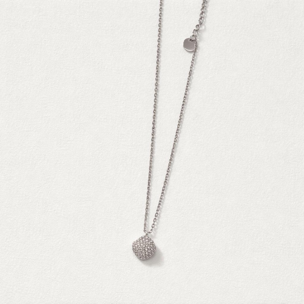 Collana regolabile acciaio quadrato strass