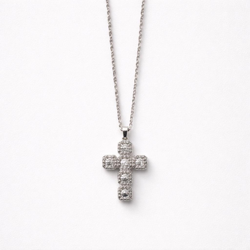 Collana regolabile acciaio croce