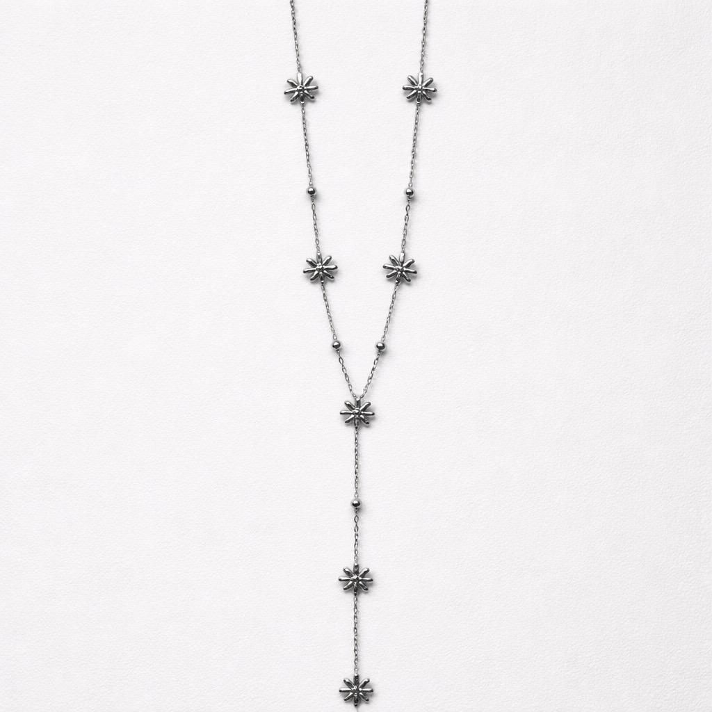 Collana regolabile acciaio fiori