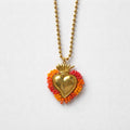 Collana regolabile acciaio cuore sacro perline