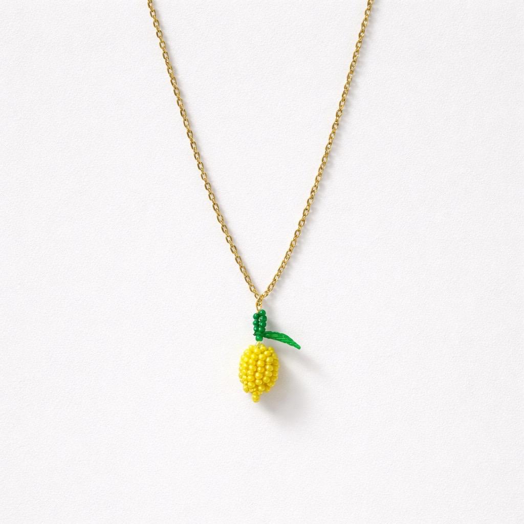 Collana regolabile acciaio limone