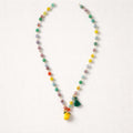 Collana regolabile acciaio limone perline