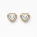 Orecchini acciaio cuore strass