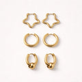 Orecchini Set 3 paia acciaio