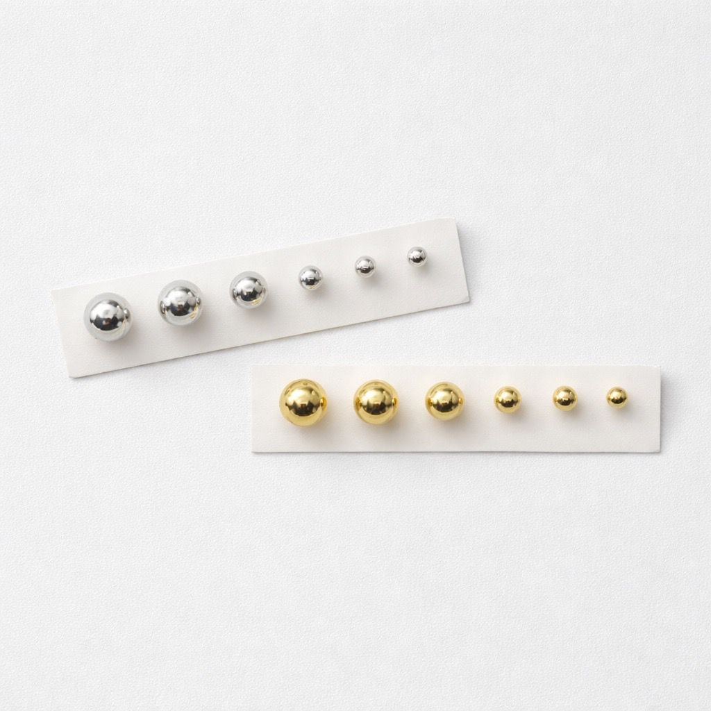 Orecchini Set 3 paia acciaio palline