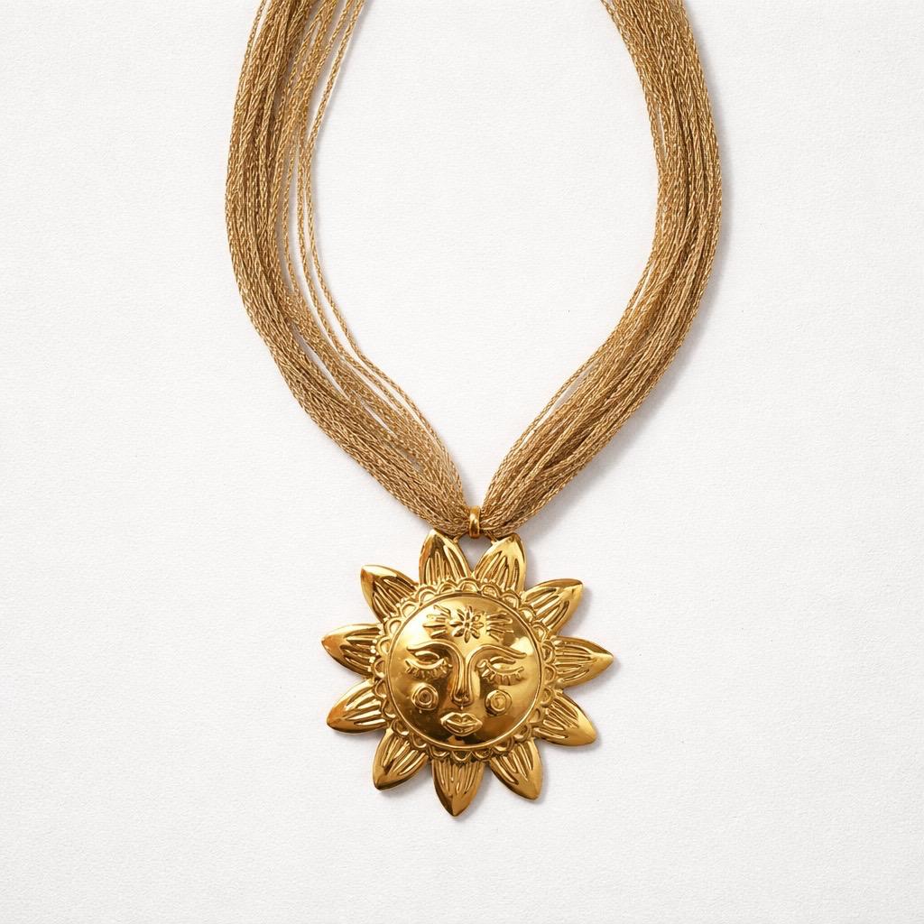 Collana regolabile corda con sole