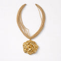 Collana regolabile corda con rosa