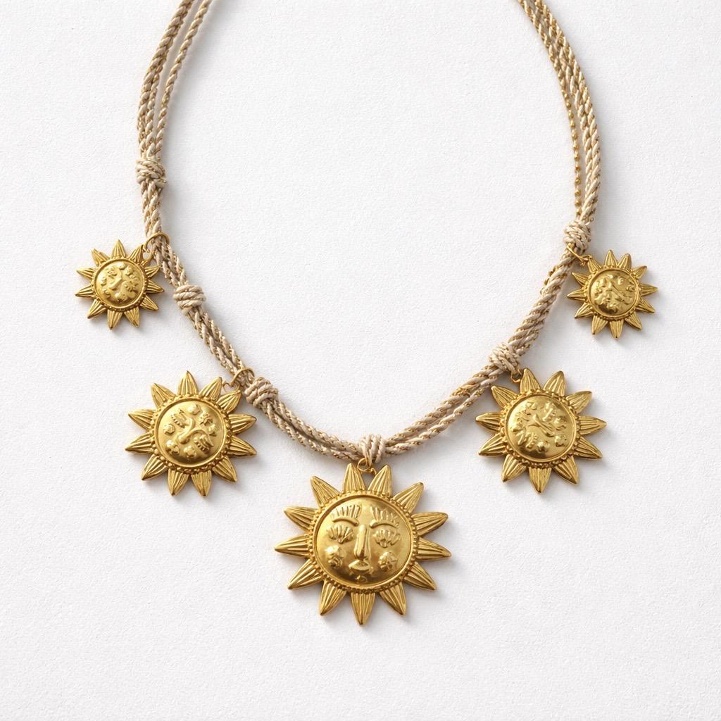 Collana regolabile corda con soli