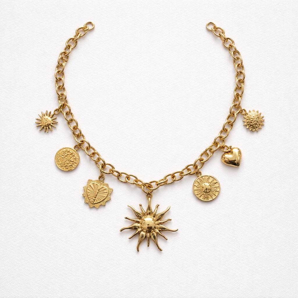 Collana regolabile sole charms