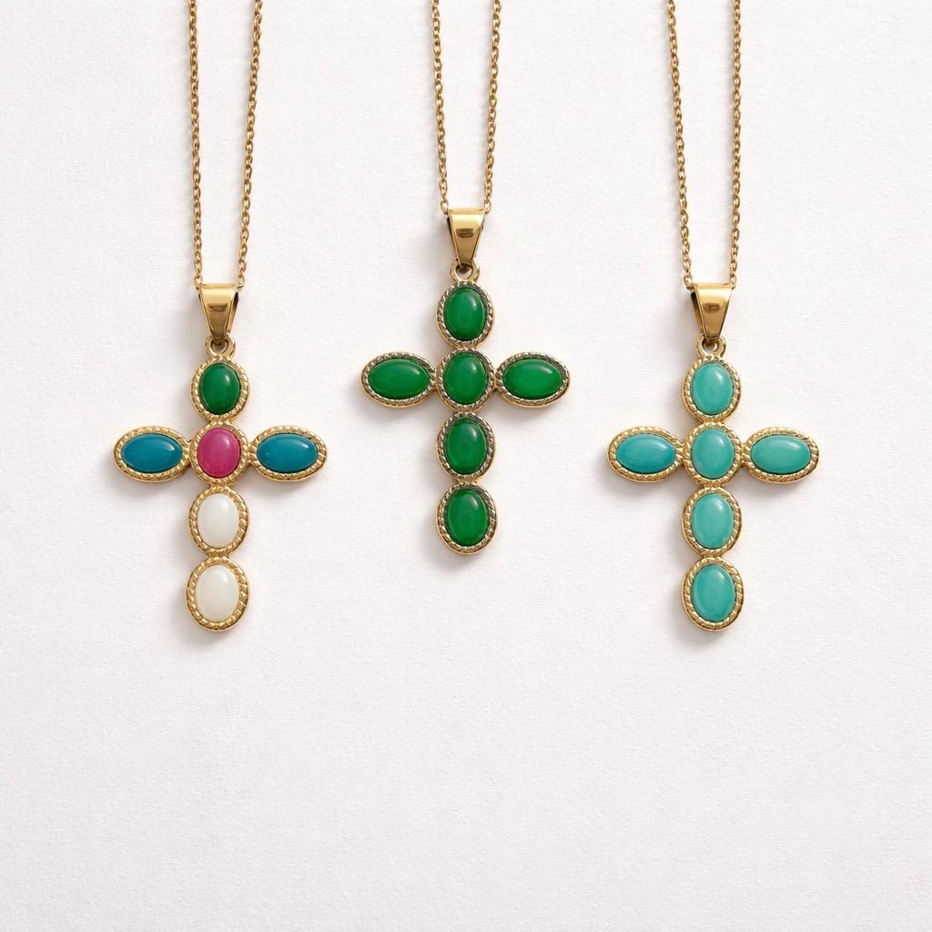 Collana regolabile croci colorate