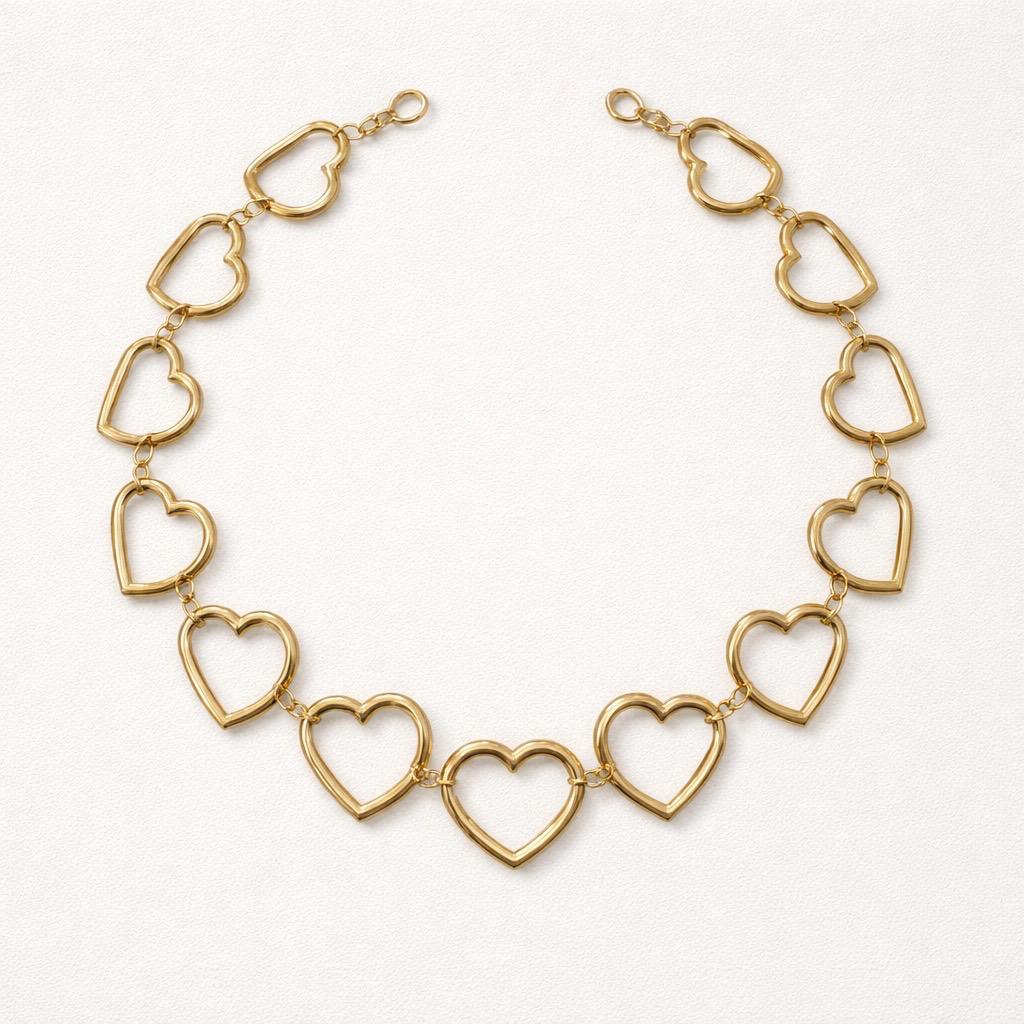 Collana regolabile cuori