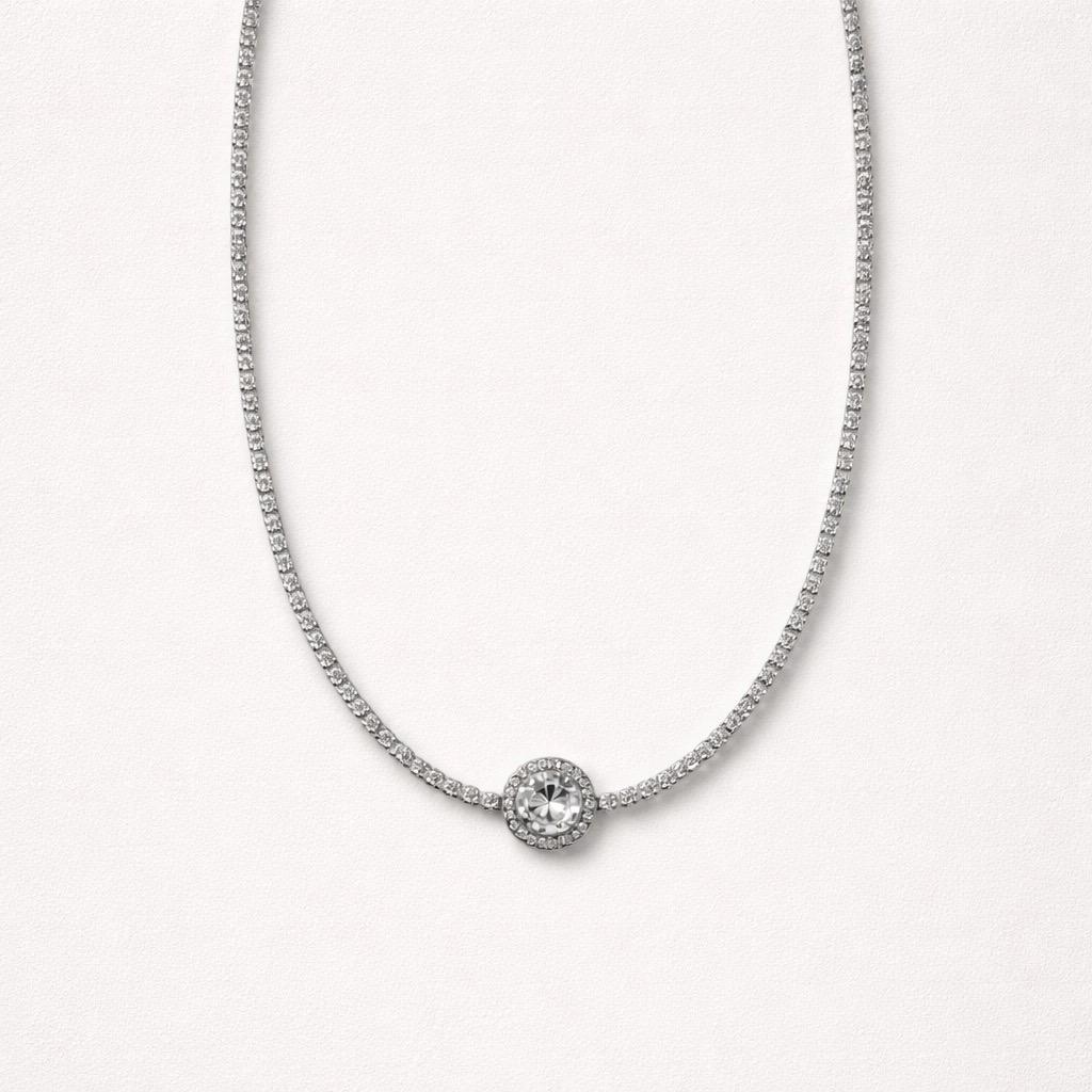 Collana tennis pietra tonda
