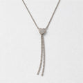 Collana tennis cuore cascata strass