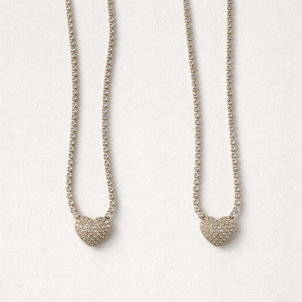 Collana tennis cuori