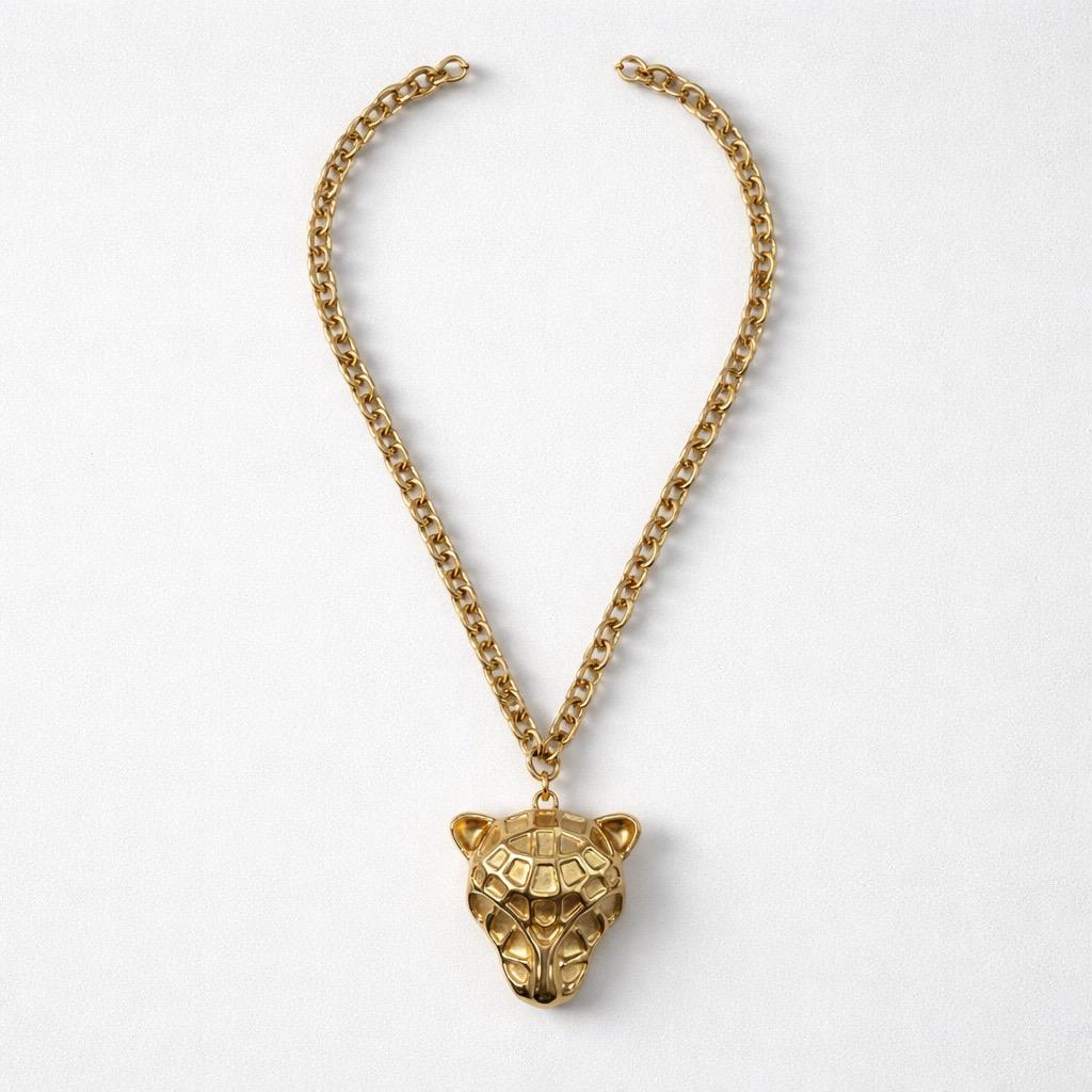 Collana regolabile testa giaguaro